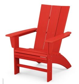 Polywood AD620SR Modern Curveback Adirondack Chair  Sunset Red