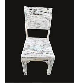 MDA-138W Reclaimed Wood Whitewash Dining Chair