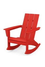 Polywood ADR420SR Modern Adirondack Rocking Chair Sunset Red