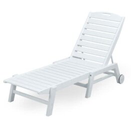 Polywood NAW2280WH Nautical Chaise W/Wheels in White