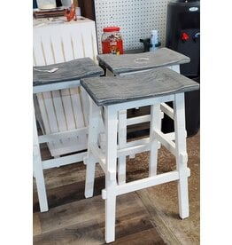 Cottage Creek A171-0677 30" Distressed Grey Bar Saddle Stool