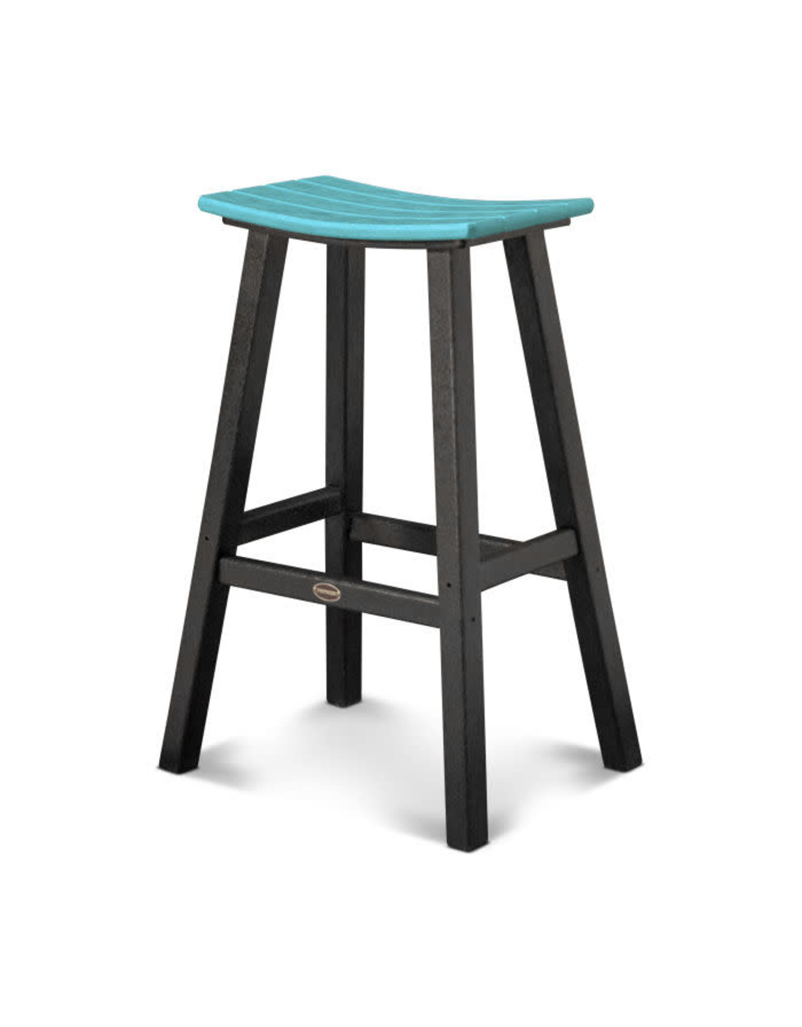 Polywood 2012-FBLAR Contempo 30" Saddle Bar Stool Black/Aruba