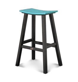 Polywood 2012-FBLAR Contempo 30" Saddle Bar Stool Black/Aruba