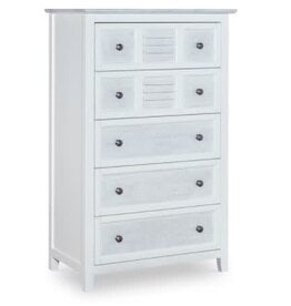 BD128-1205 High Tide 5 Drawer Chest Chalk & White