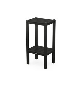 Polywood BSTBL Two Shelf Bar Side Table in Black