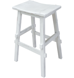 Cottage Creek A170-0459 24" Antique White Counter Saddle Stool