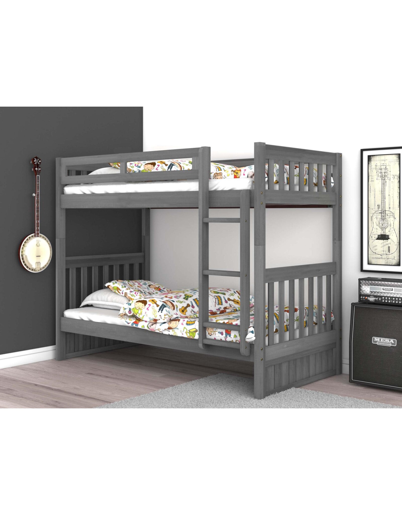 Discovery World Furniture 3211M T/T Bunk Bed Charcoal