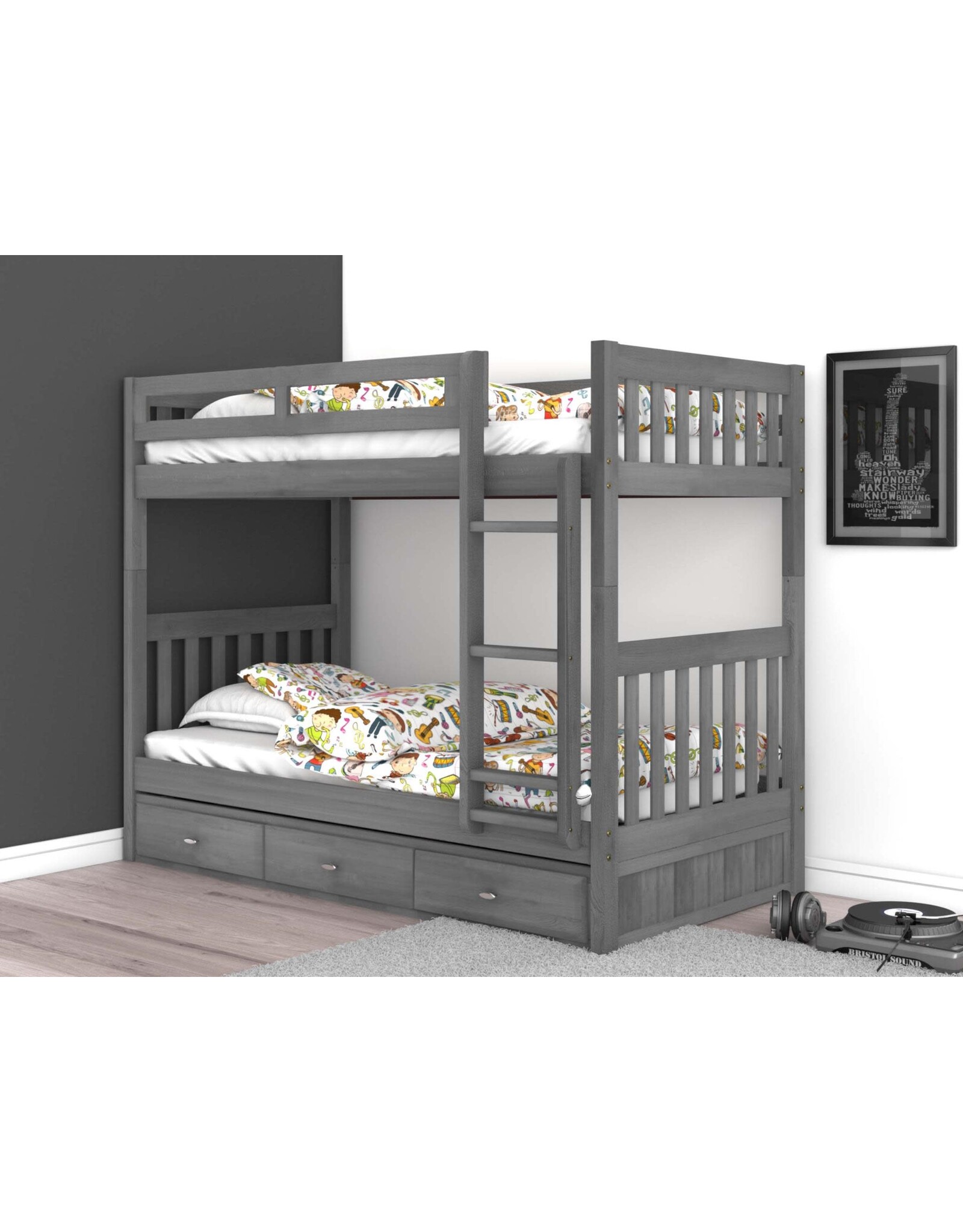 Discovery World Furniture 3211M T/T Bunk Bed Charcoal