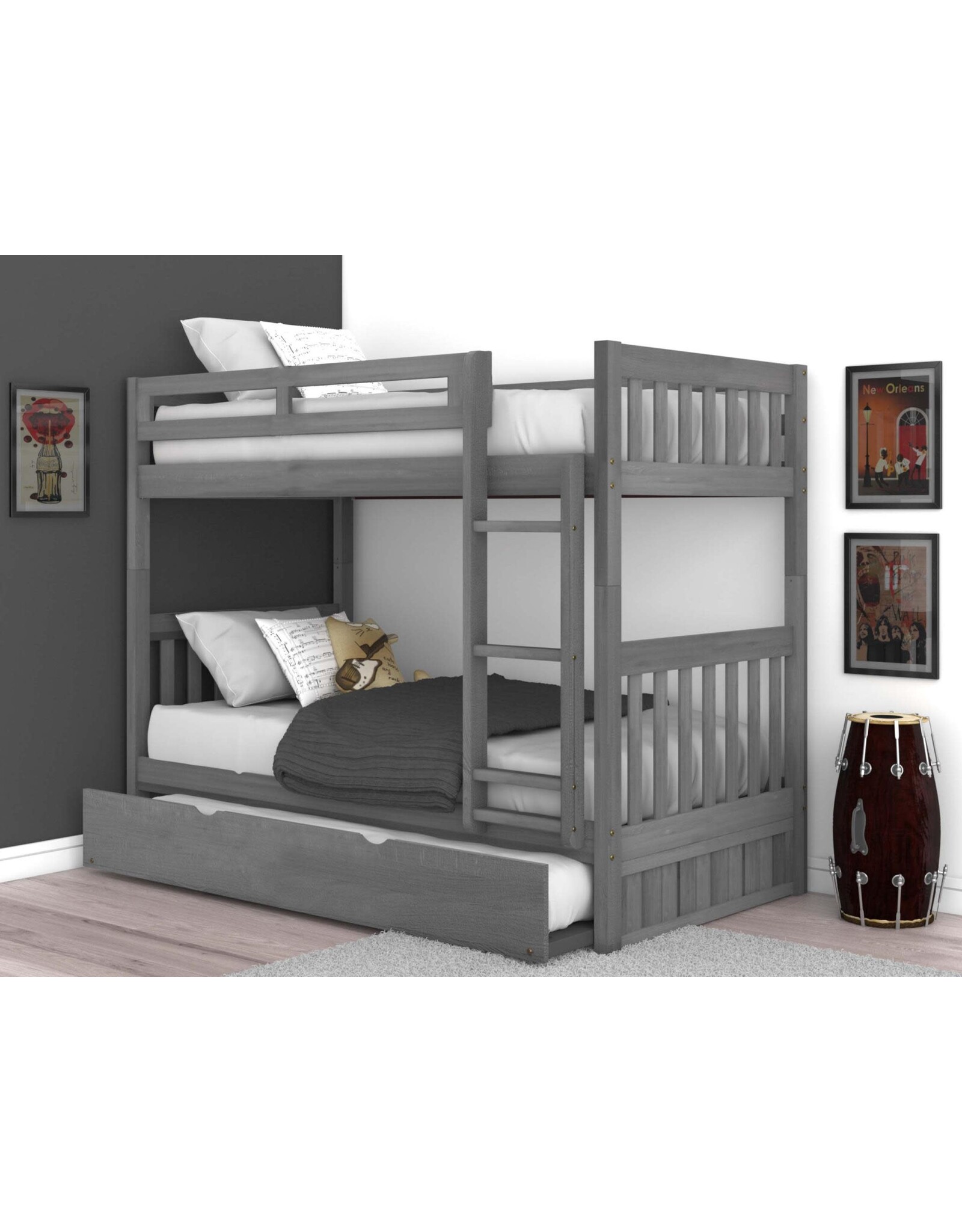 Discovery World Furniture 3211M T/T Bunk Bed Charcoal