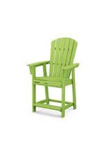 Polywood ADD611LI Nautical Curveback Adirondack Counter Chair Lime