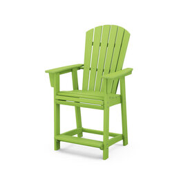 Polywood ADD611LI Nautical Curveback Adirondack Counter Chair Lime