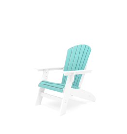 SCA001-DWGS St. Simons Curved Back Adirondack Chair in Destin White/Gulf Shores Teal