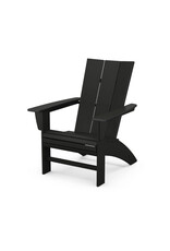 Polywood AD620BL Modern Curveback Adirondack Chair Black