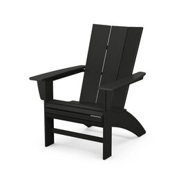 Polywood AD620BL Modern Curveback Adirondack Chair Black