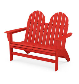 Polywood ADBN600SR Vineyard 48"  Adirondack Bench Sunset Red