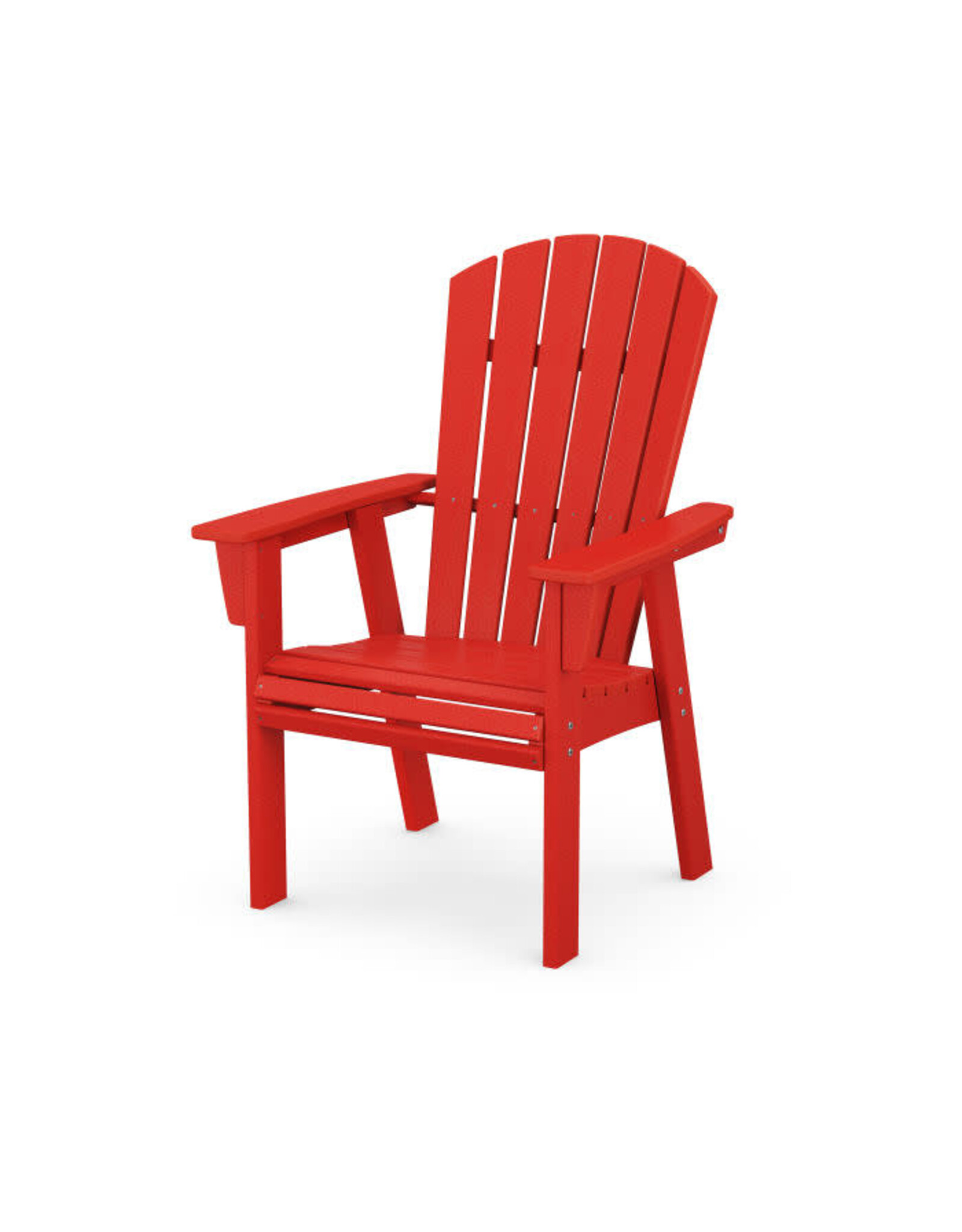 Polywood ADD610SR Nautical Adirondack Dining Chair in Sunset Red