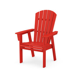 Polywood ADD610SR Nautical Adirondack Dining Chair in Sunset Red