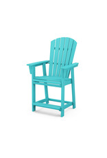 Polywood ADD611AR Nautical Curveback Adirondack Counter Chair Aruba