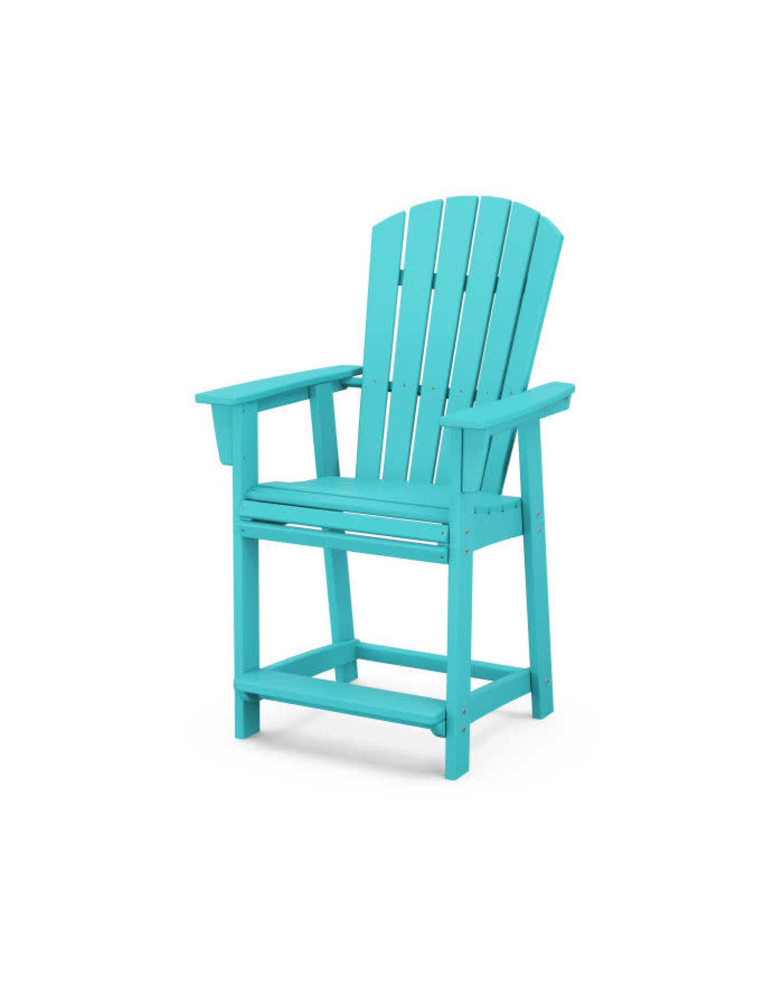 Polywood ADD611AR Nautical Curveback Adirondack Counter Chair Aruba