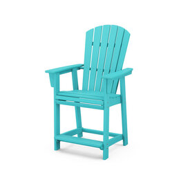 Polywood ADD611AR Nautical Curveback Adirondack Counter Chair Aruba