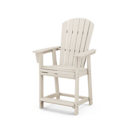 Polywood ADD611SA Nautical Curveback Adirondack Counter Chair Sand