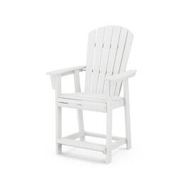 Polywood ADD611WH Nautical Curveback Adirondack Counter Chair White