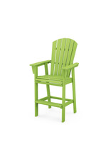 Polywood ADD612LI Nautical Curveback Adirondack Bar Chair in Lime