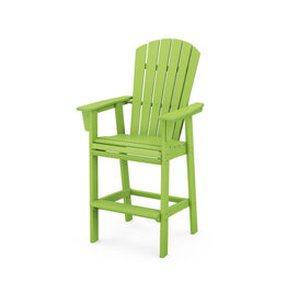 Polywood ADD612LI Nautical Curveback Adirondack Bar Chair in Lime