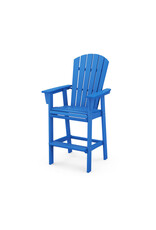 Polywood ADD612PB Nautical Curveback Adirondack Bar Chair in Pacific Blue