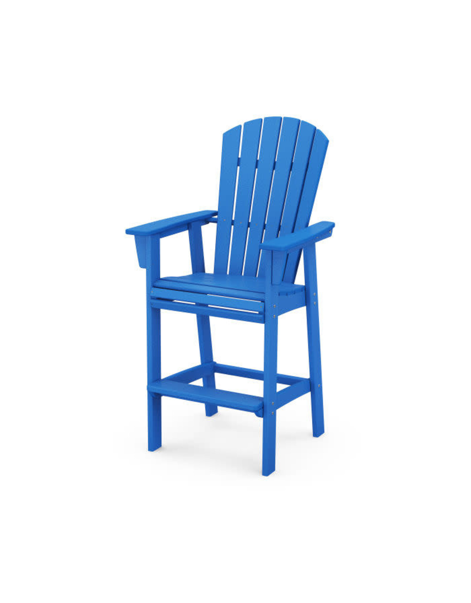 Polywood ADD612PB Nautical Curveback Adirondack Bar Chair in Pacific Blue