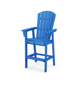 Polywood ADD612PB Nautical Curveback Adirondack Bar Chair in Pacific Blue