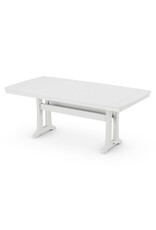 Polywood PL83-T2L1WH  Nautical Trestle 38" X 73" Dining Table White