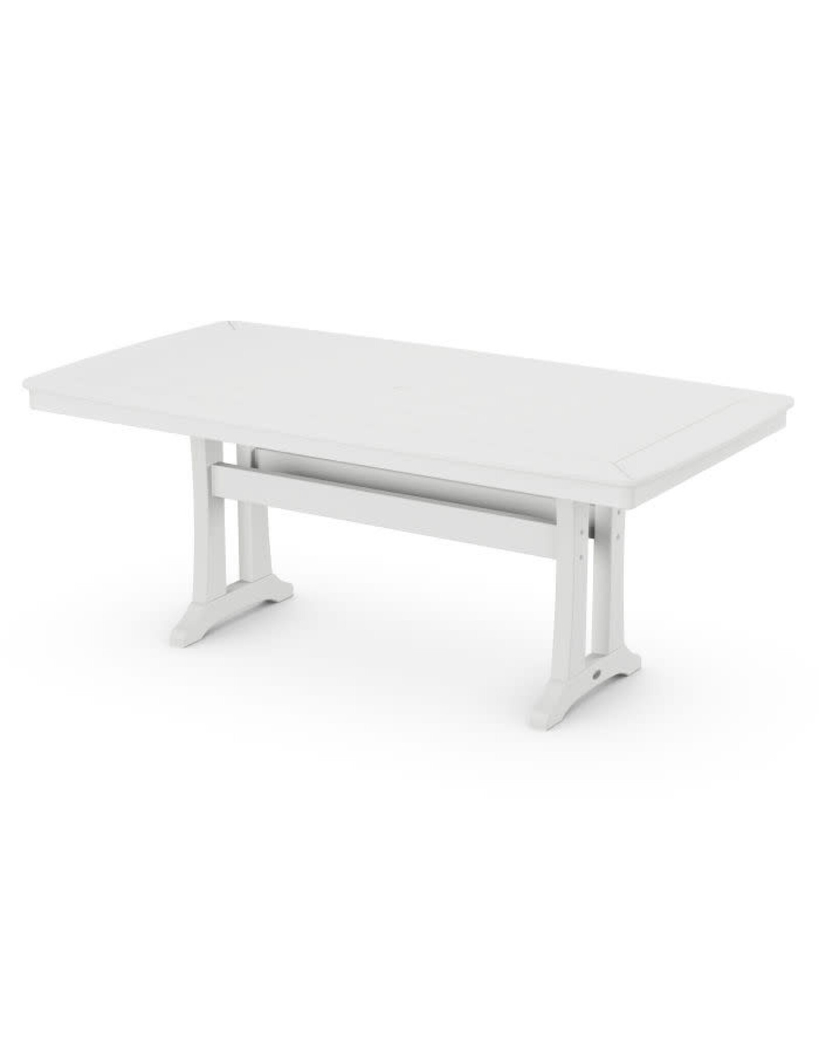 Polywood PL83-T2L1WH  Nautical Trestle 38" X 73" Dining Table White