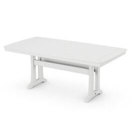 Polywood PL83-T2L1WH  Nautical Trestle 38" X 73" Dining Table White