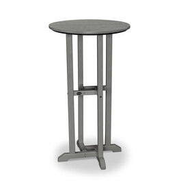 Polywood RBT124GY 24" Round Farmhouse Bar Bistro  Table Grey