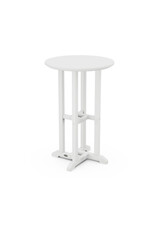 Polywood RRT124WH 24" Round Farmhouse Counter Bistro Table White