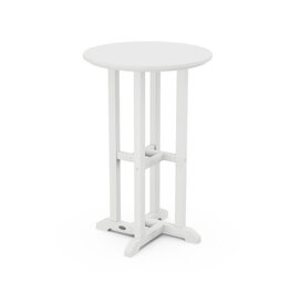 Polywood RRT124WH 24" Round Farmhouse Counter Bistro Table White