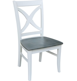 C05-14 Salerno Dining Chair in Heather Gray & White