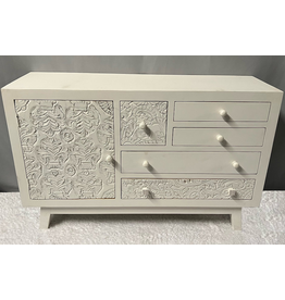 MDA-21C-09 White Hand-Carved Lace Sideboard