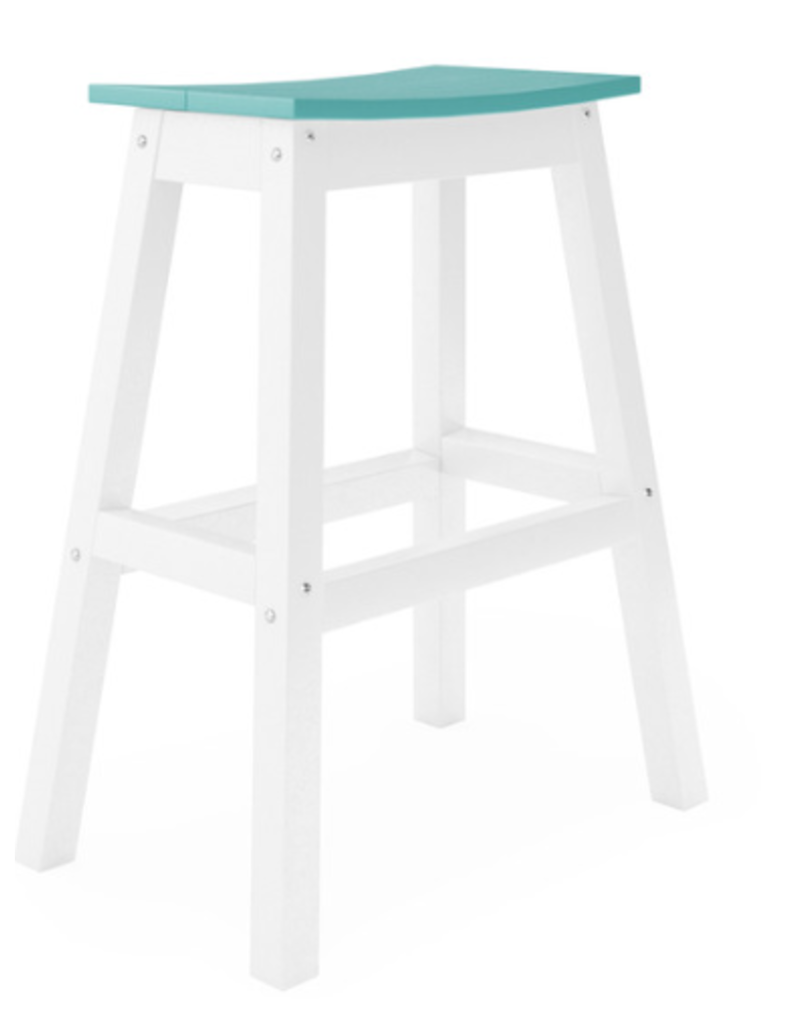 STSAB-2GDS Bar Saddle Stool in  Destin White and Gulf Shores Teal