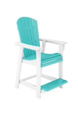 SFCH2-DWGS St. Simons Fan Back Premium Counter Chair in Destin White/Gulf Shores Teal