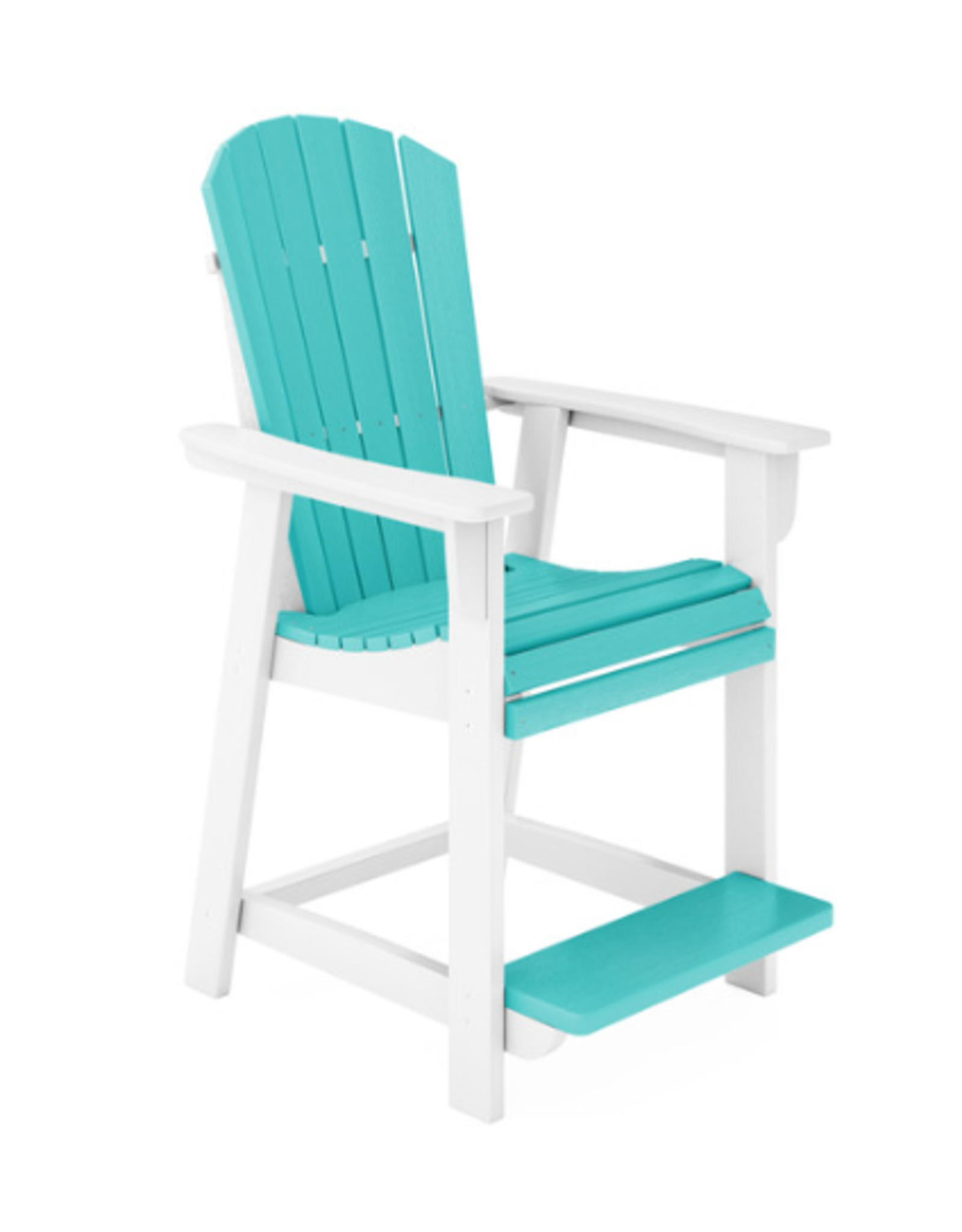 SFCH2-DWGS St. Simons Fan Back Premium Counter Chair in Destin White/Gulf Shores Teal