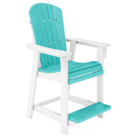 SFCH2-DWGS St. Simons Fan Back Premium Counter Chair in Destin White/Gulf Shores Teal