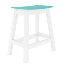 STSAC-2GDS Counter Height Saddle Stool in Destin White/Gulf Shores Teal