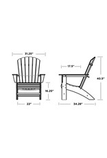 Polywood AD620SR Modern Curveback Adirondack Chair  Sunset Red