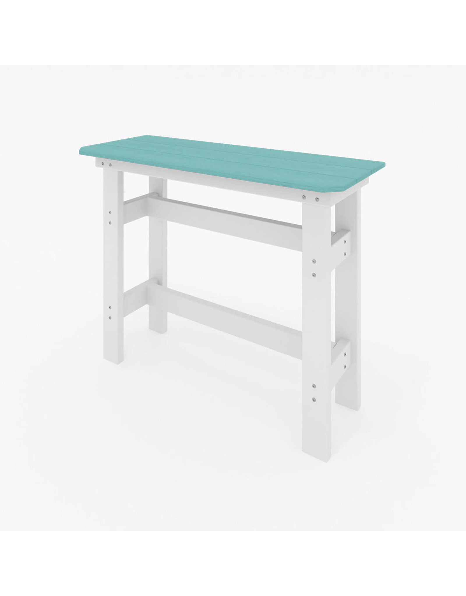 SRHC6-2GDS 6ft Rail Hugger Counter Table in Destin White/Gulf Shores Teal