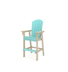 SFBH2-2TGS St. Simons Fan Back Premium Bar Chair in Tybee Sand/Gulf Shores Teal