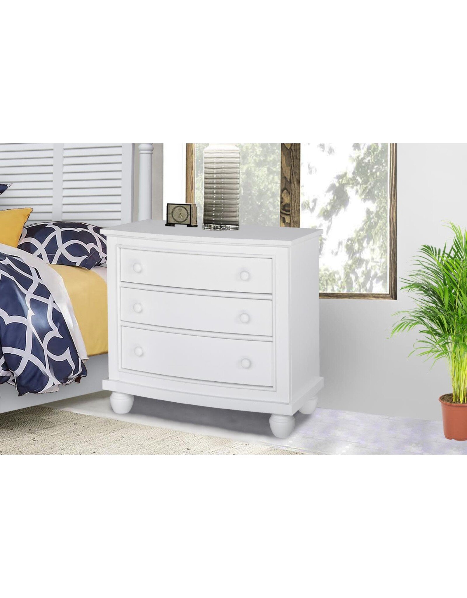 Cottage Creek 1136-0150 Nantucket 3 Drawer Door Nightstand White