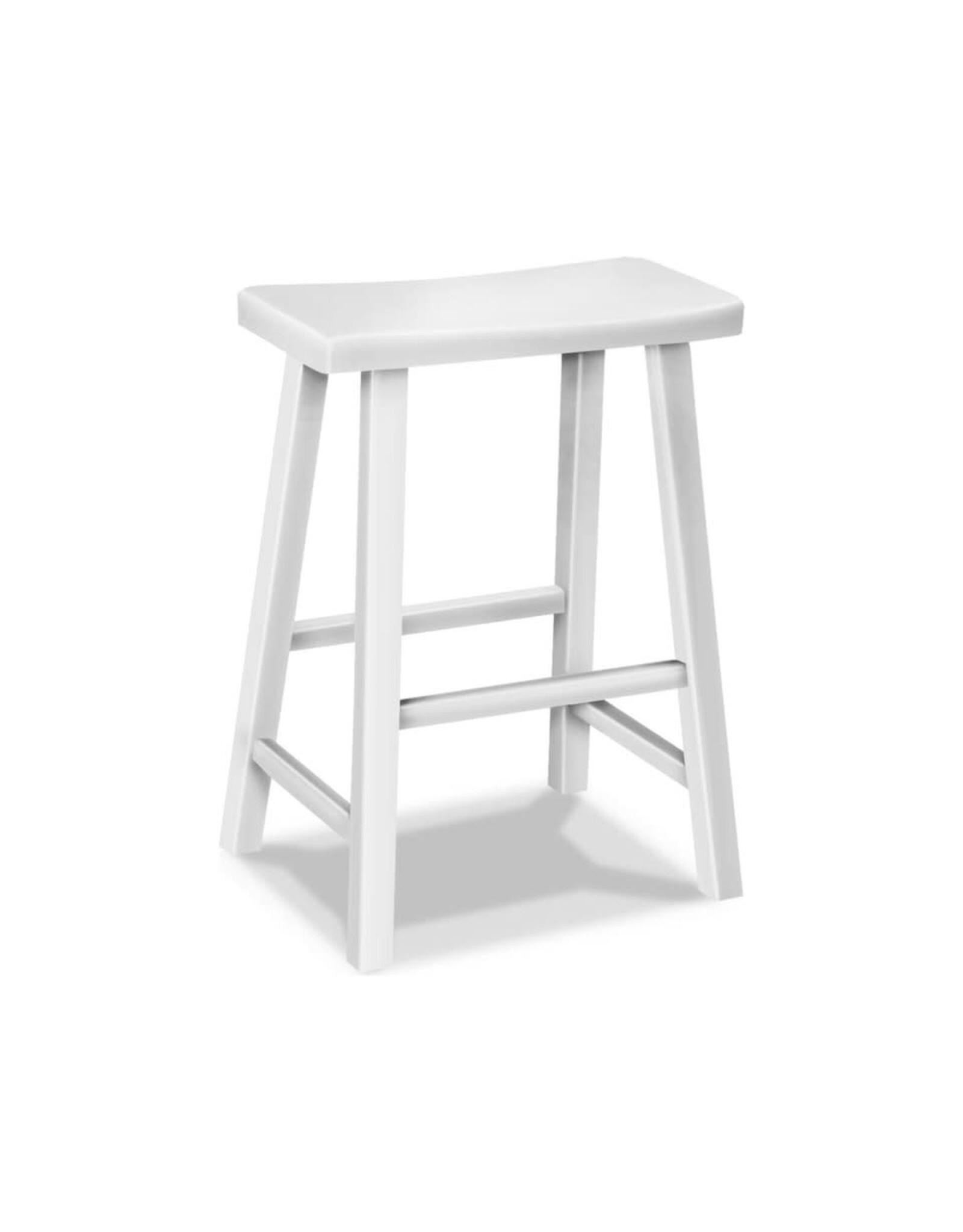 S08-682 Hampton Pure White 24" Saddle Stool