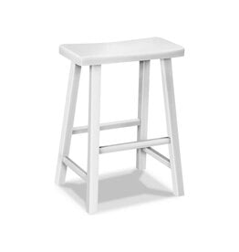 S08-682 Hampton Pure White 24" Saddle Stool